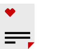 icon of document with a heart logo