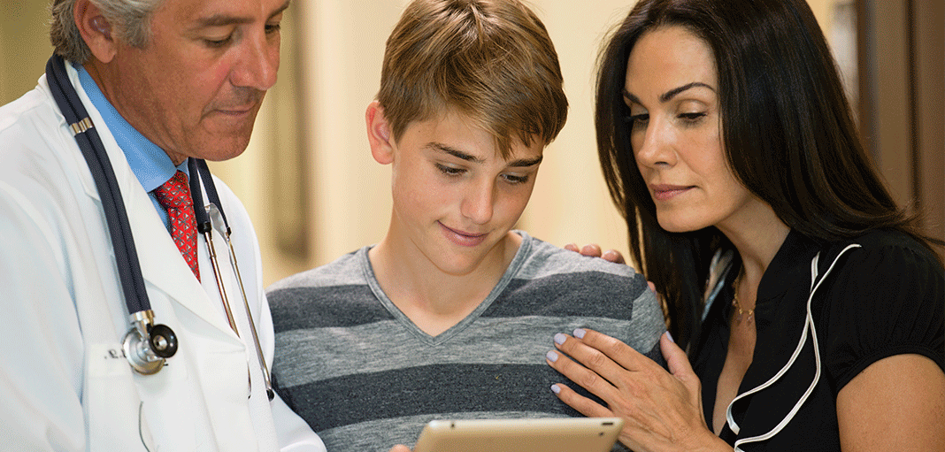 Patient speaking with doctor