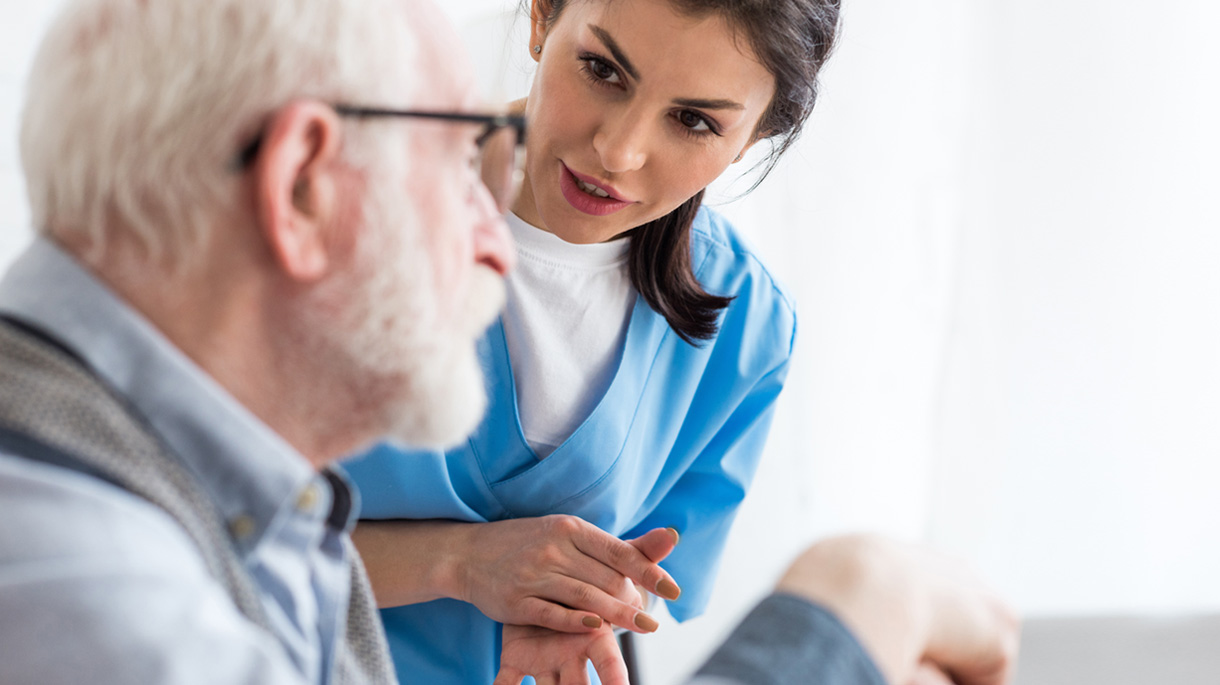 Nurse talking to a patient