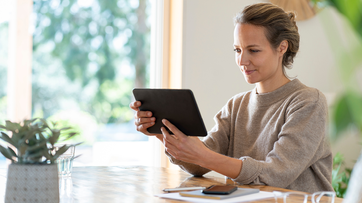 Woman holding tablet